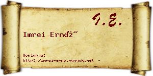 Imrei Ernő névjegykártya